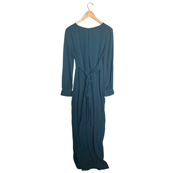 Baltic Born Lydia Maxi Dress Women’s XL Topaz Teal Long Sleeve Wrap Flowy Gown - Picture 4 of 7